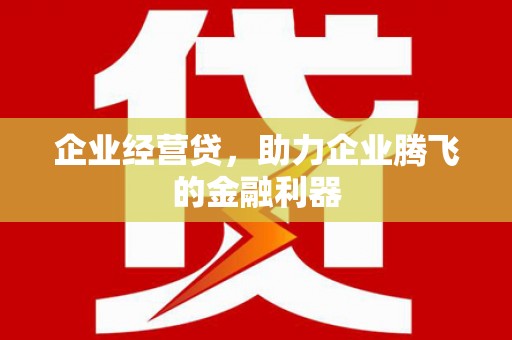 霍邱企业经营贷，助力企业腾飞的金融利器