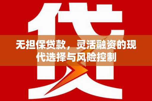 霍邱无担保贷款，灵活融资的现代选择与风险控制