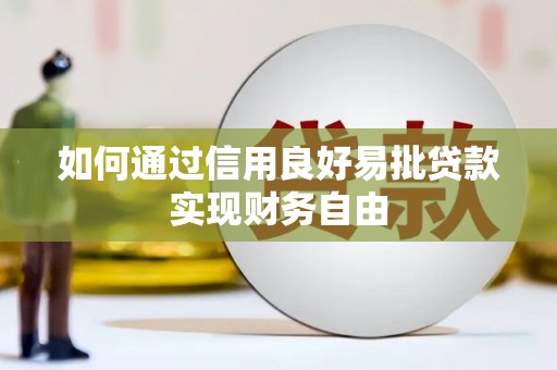 霍邱如何通过信用良好易批贷款实现财务自由
